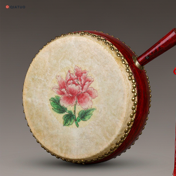 Fan drum reba with peony painting - QiaTuo